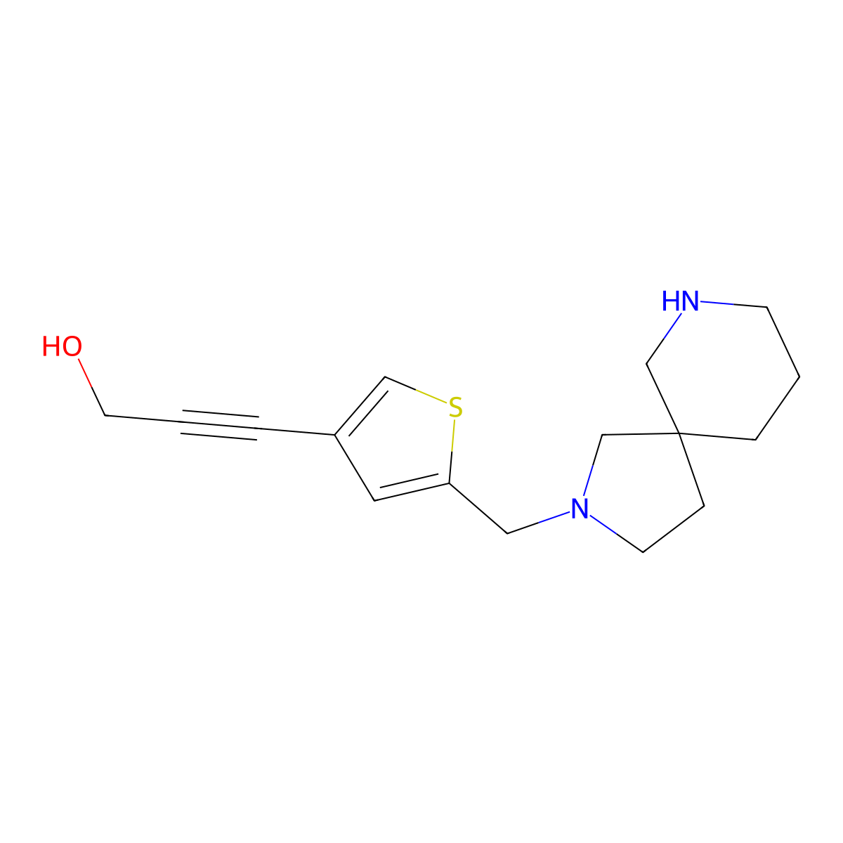 3-[5-(2,7-Diazaspiro[4.5]dec-2-ylmethyl)-3-thienyl]-2-propyn-1-ol dihydrochloride molecular structure, CAS 1332102-90-5