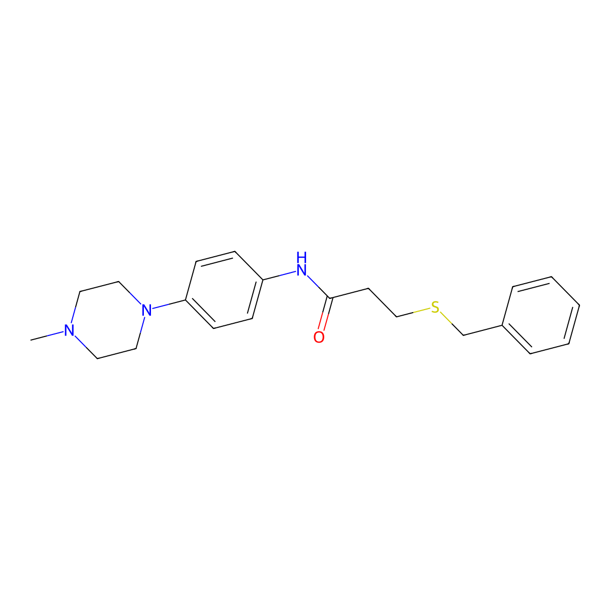 3-(benzylsulfanyl)-N-[4-(4-methylpiperazin-1-yl)phenyl]propanamide molecular structure, CAS 1332106-05-4