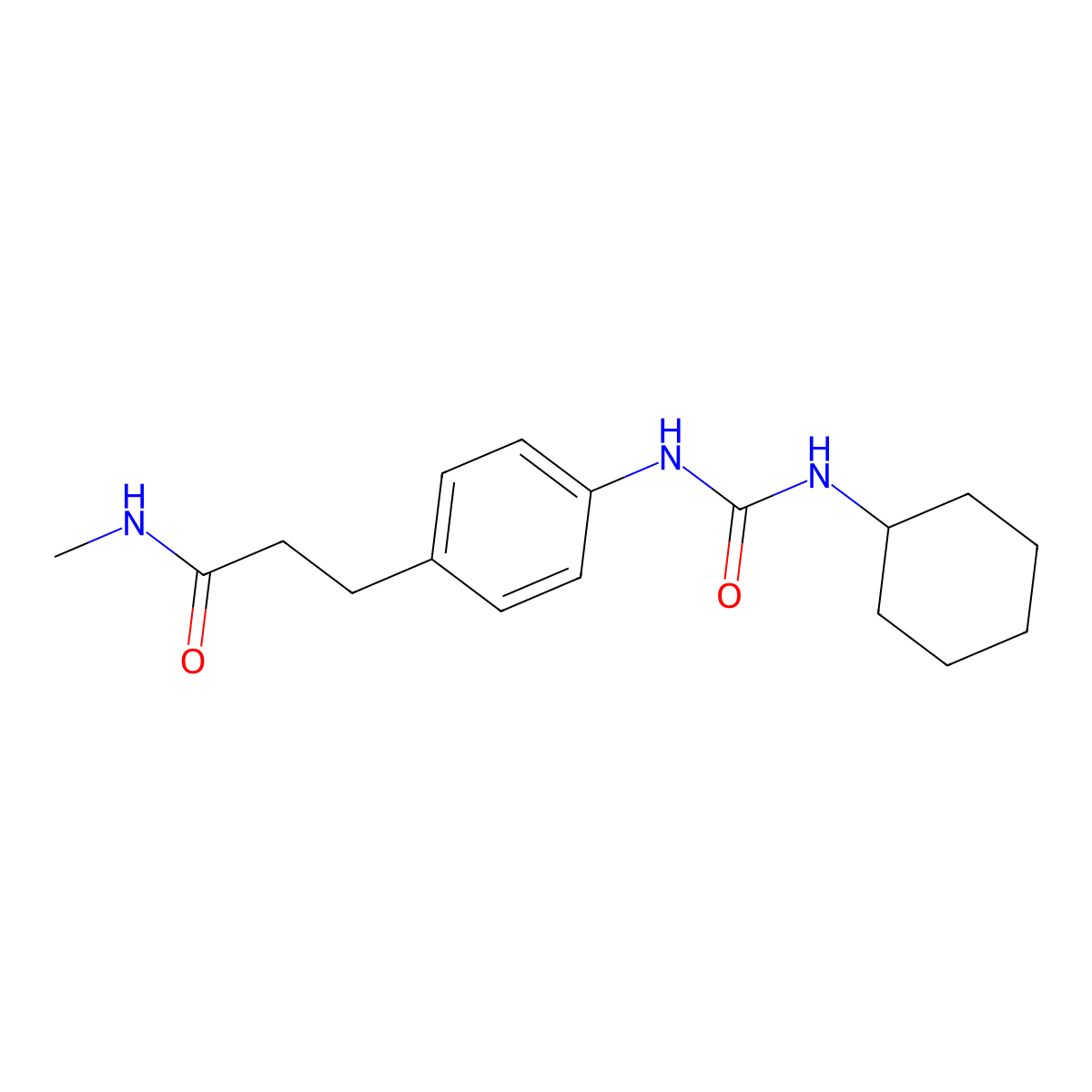 3-{4-[(cyclohexylcarbamoyl)amino]phenyl}-N-methylpropanamide molecular structure, CAS 1332107-93-3