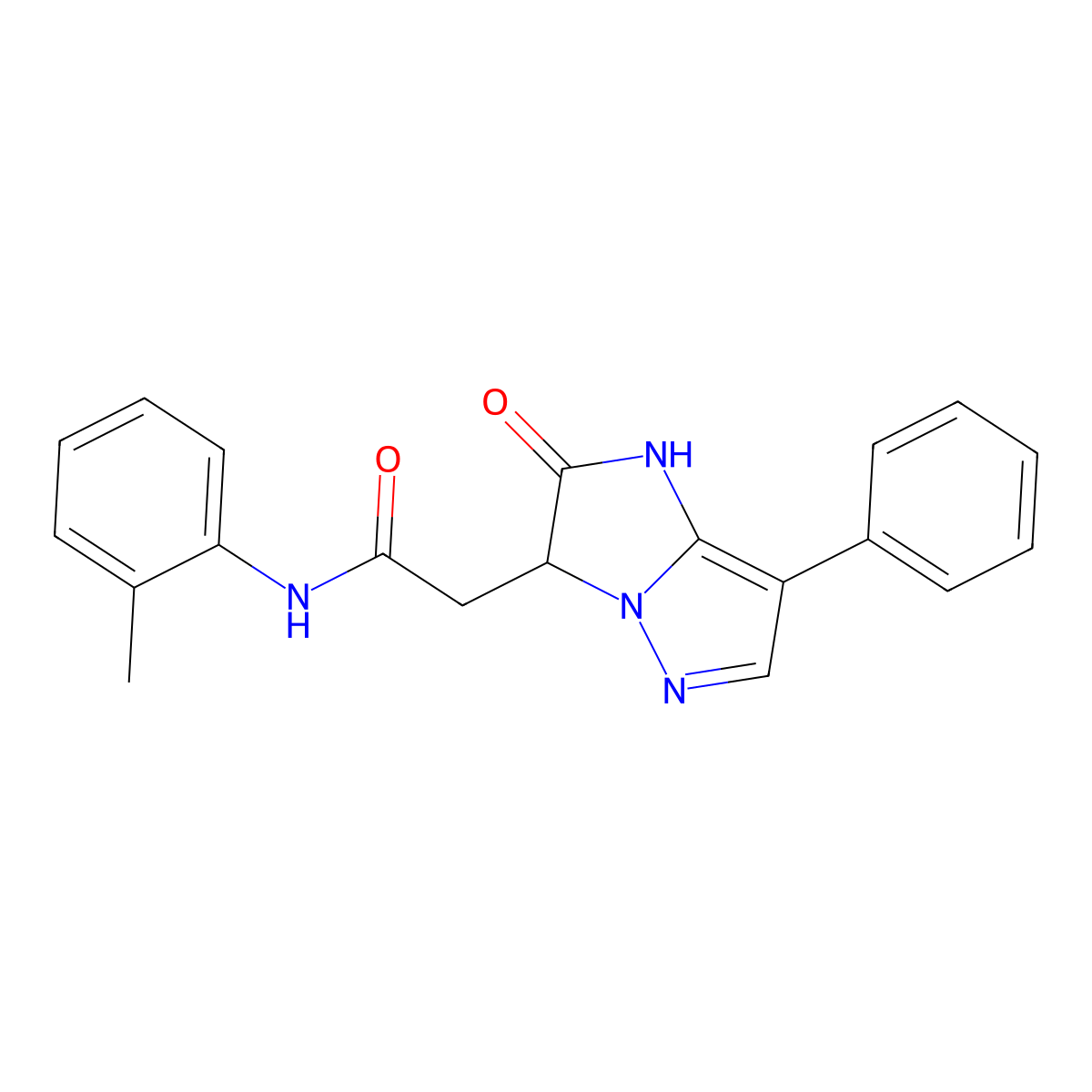 N-(2-methylphenyl)-2-(2-oxo-7-phenyl-2,3-dihydro-1H-imidazo[1,2-b]pyrazol-3-yl)acetamide molecular structure, CAS 1332108-00-5
