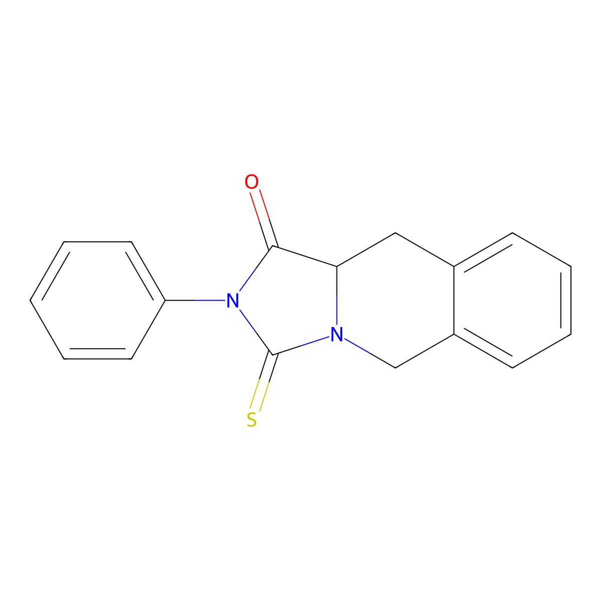 2-phenyl-3-thioxo-2,3,10,10a-tetrahydroimidazo[1,5-b]isoquinolin-1(5H)-one molecular structure, CAS 133211-51-5