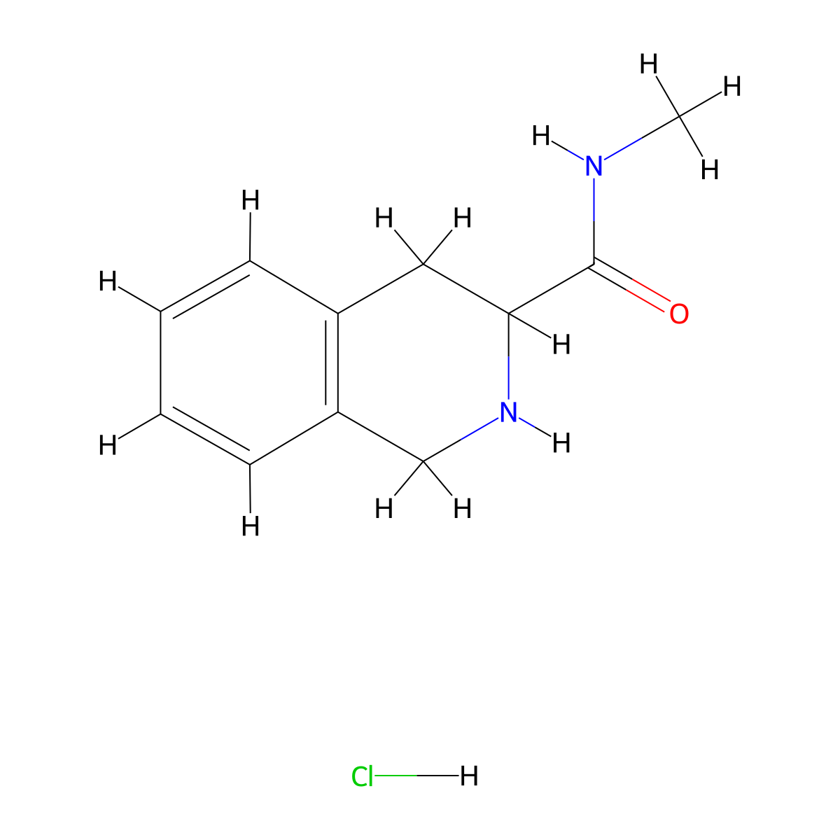 N-methyl-1,2,3,4-tetrahydroisoquinoline-3-carboxamide hydrochloride molecular structure, CAS 133211-59-3