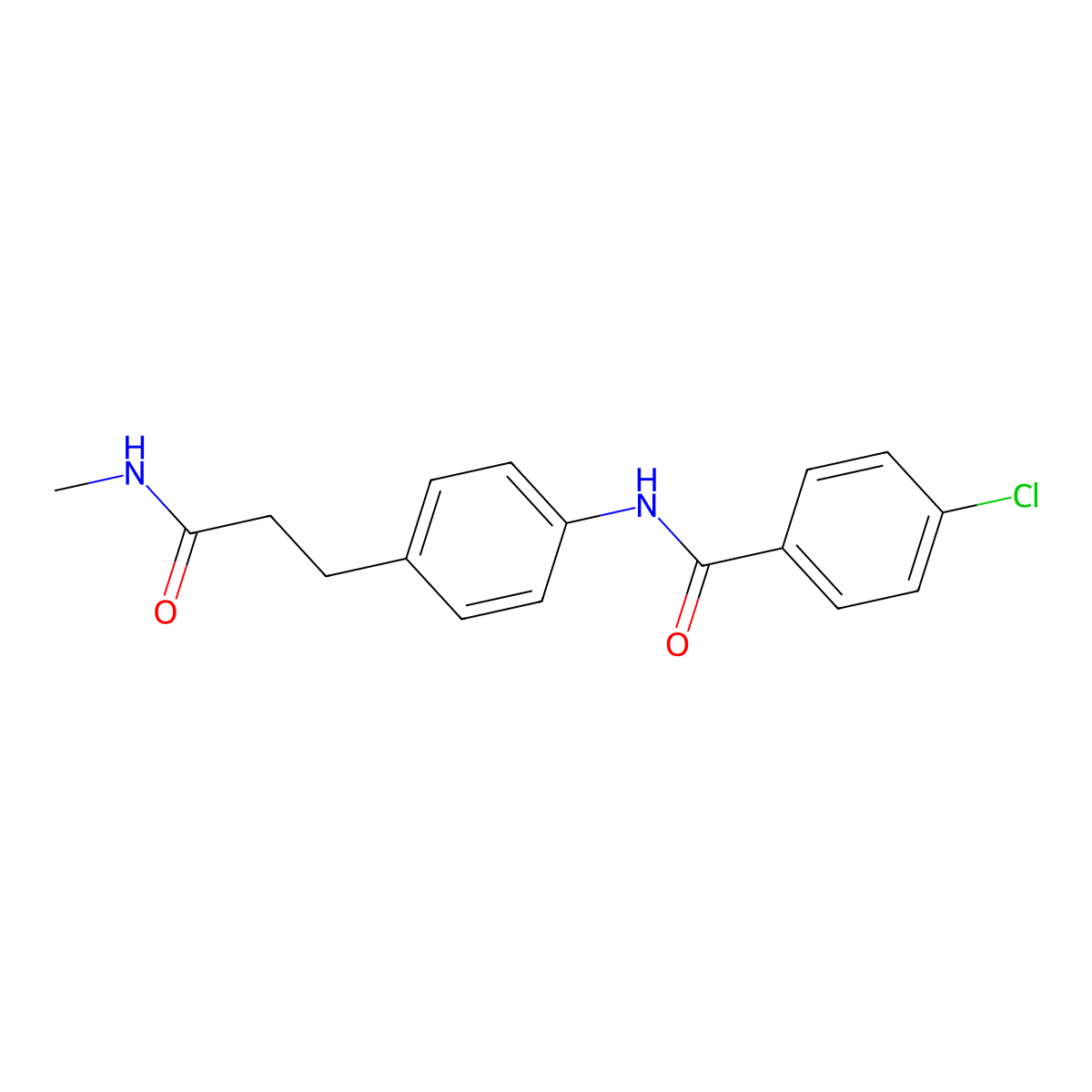 4-chloro-N-{4-[3-(methylamino)-3-oxopropyl]phenyl}benzamide molecular structure, CAS 1332156-21-4