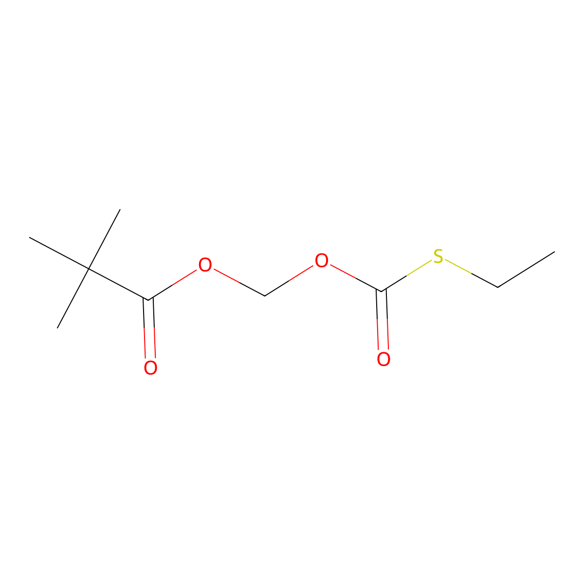 Propanoic acid, 2,2-dimethyl-, [[(ethylthio)carbonyl]oxy]methyl ester molecular structure, CAS 133217-59-1