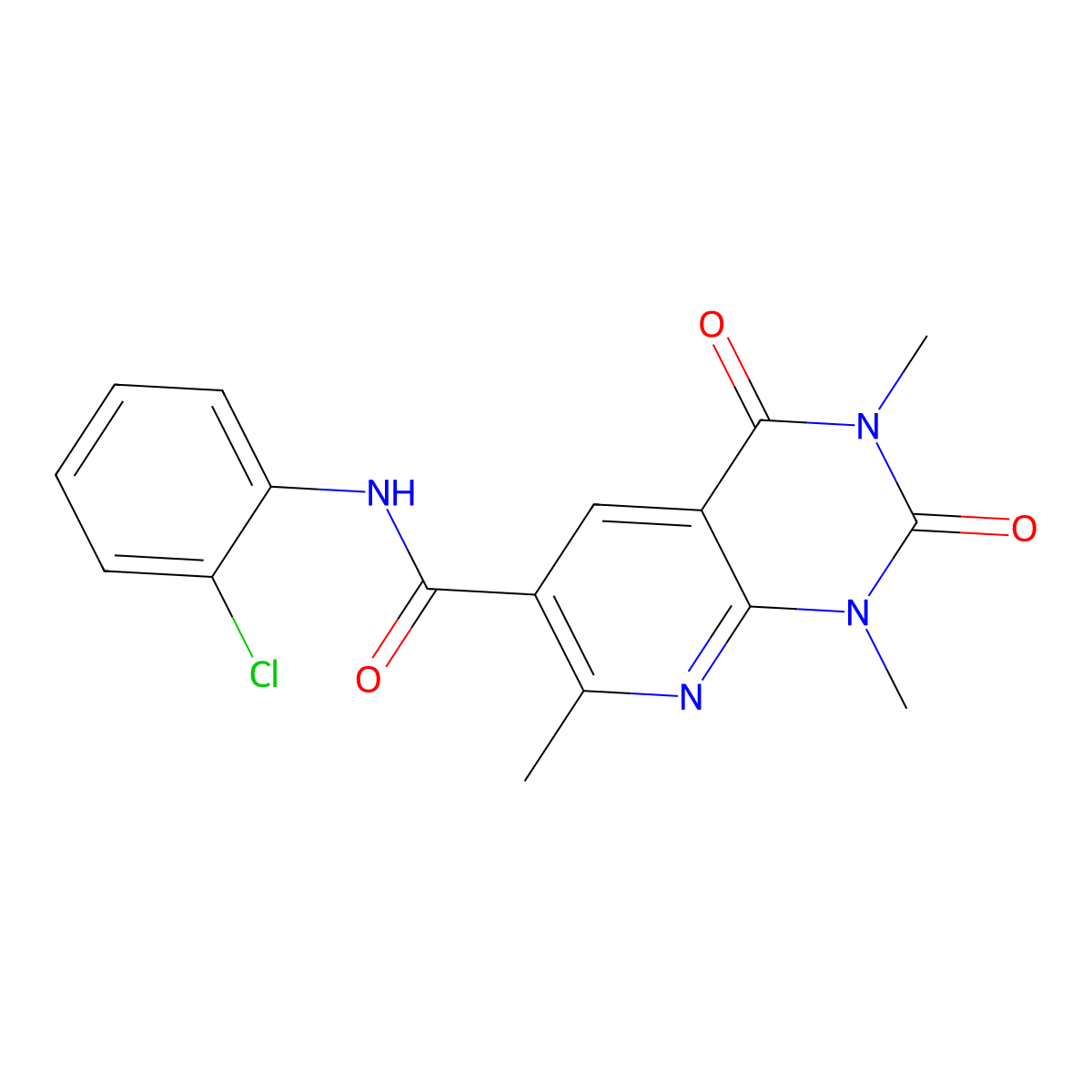 N-(2-chlorophenyl)-1,3,7-trimethyl-2,4-dioxo-1,2,3,4-tetrahydropyrido[2,3-d]pyrimidine-6-carboxamide molecular structure, CAS 1332171-97-7
