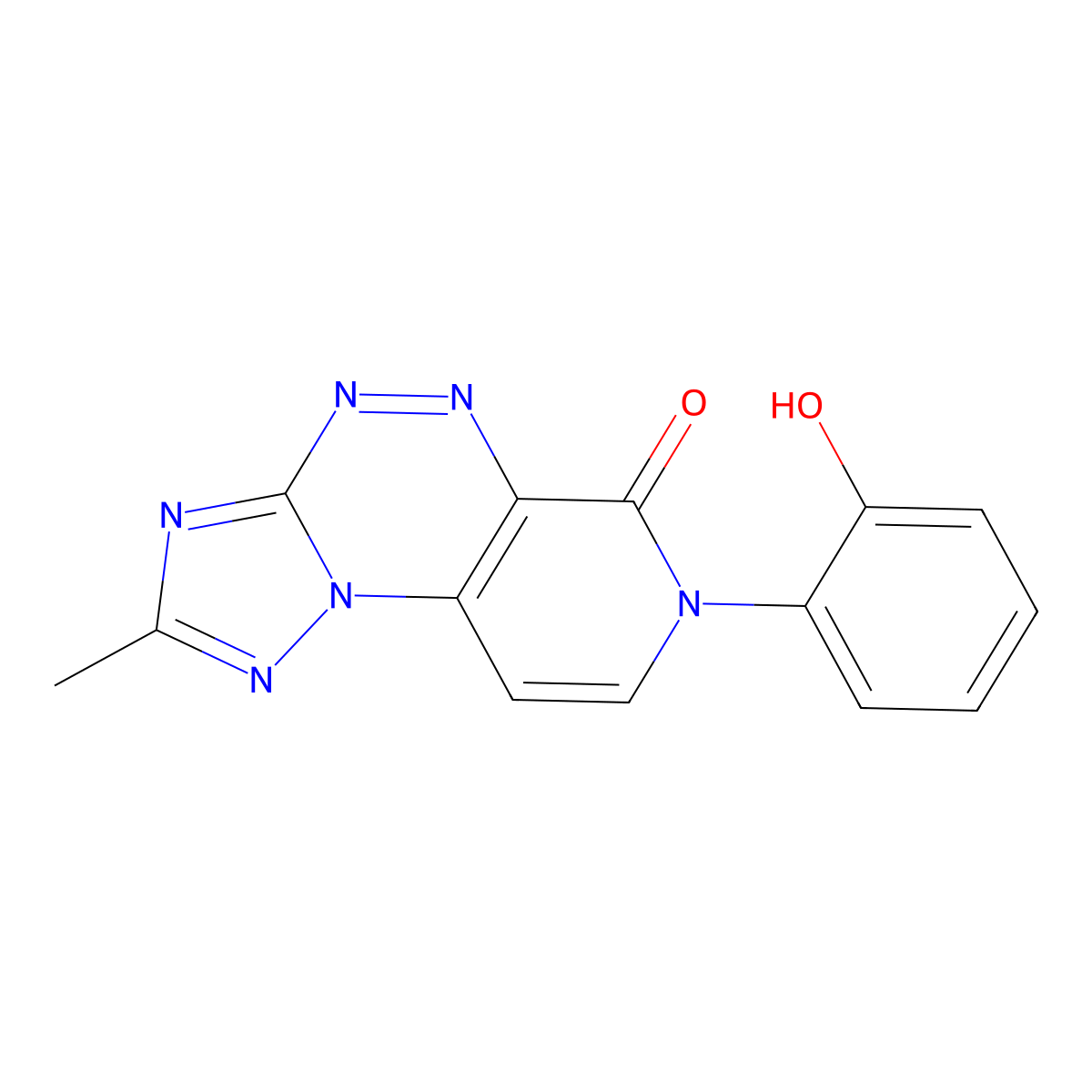 7-(2-hydroxyphenyl)-2-methylpyrido[4,3-e][1,2,4]triazolo[5,1-c][1,2,4]triazin-6(7H)-one molecular structure, CAS 1332173-00-8