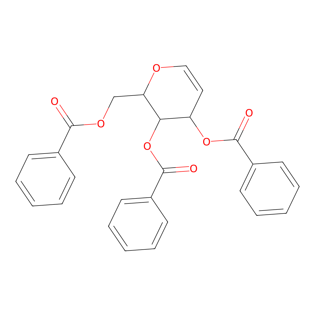3,4,6-Tri-o-benzoyl-d-glucal molecular structure, CAS 13322-90-2