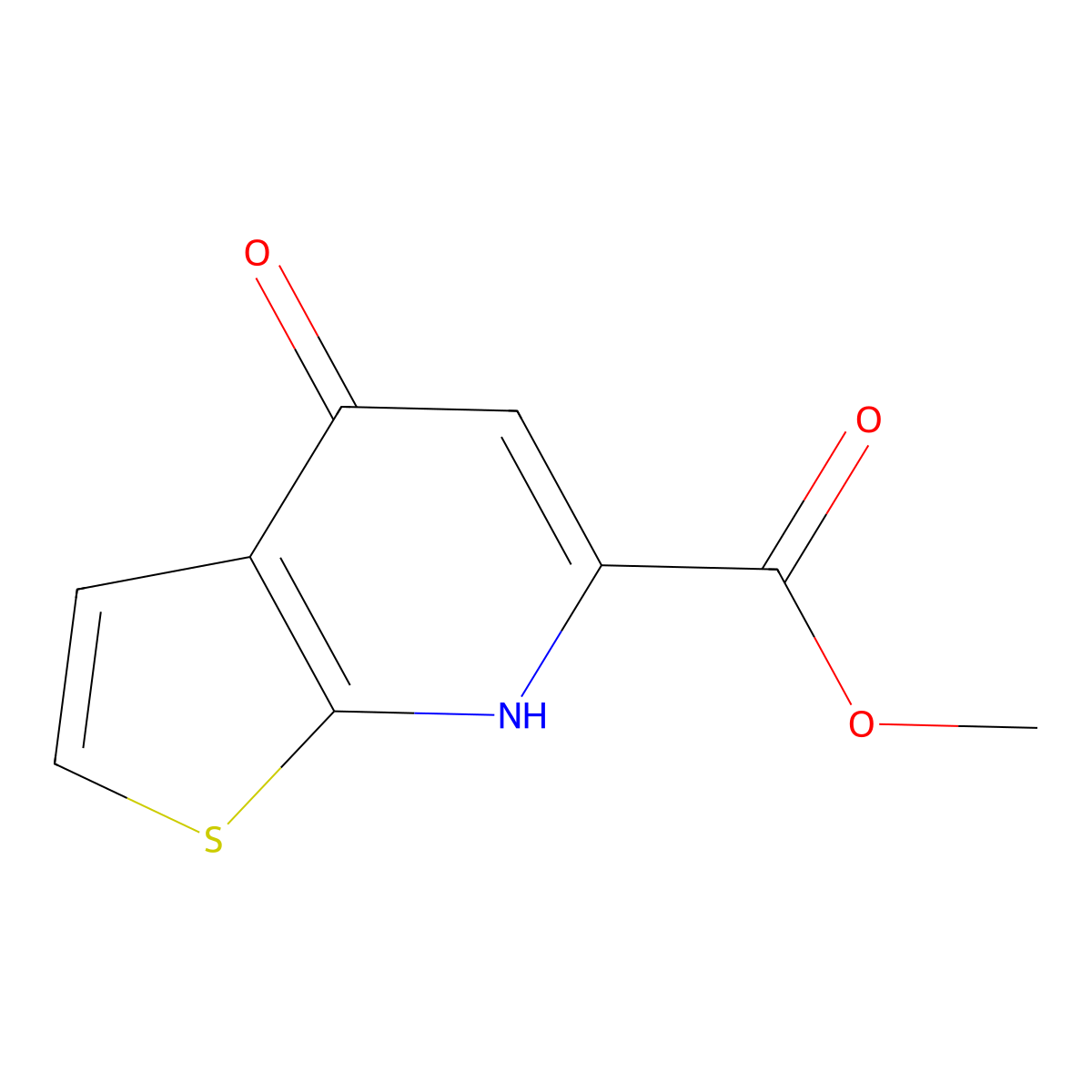 Methyl 4-hydroxythieno[2,3-b]pyridine-6-carboxylate molecular structure, CAS 133223-48-0