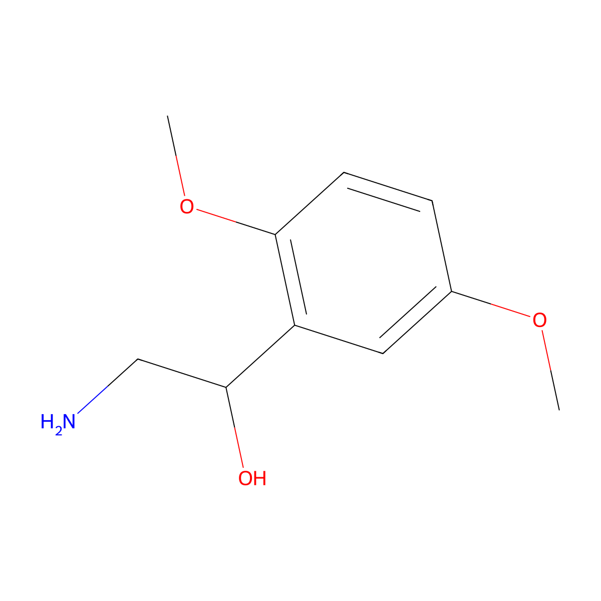 (1R)-2-amino-1-(2,5-dimethoxyphenyl)ethan-1-ol molecular structure, CAS 133226-14-9