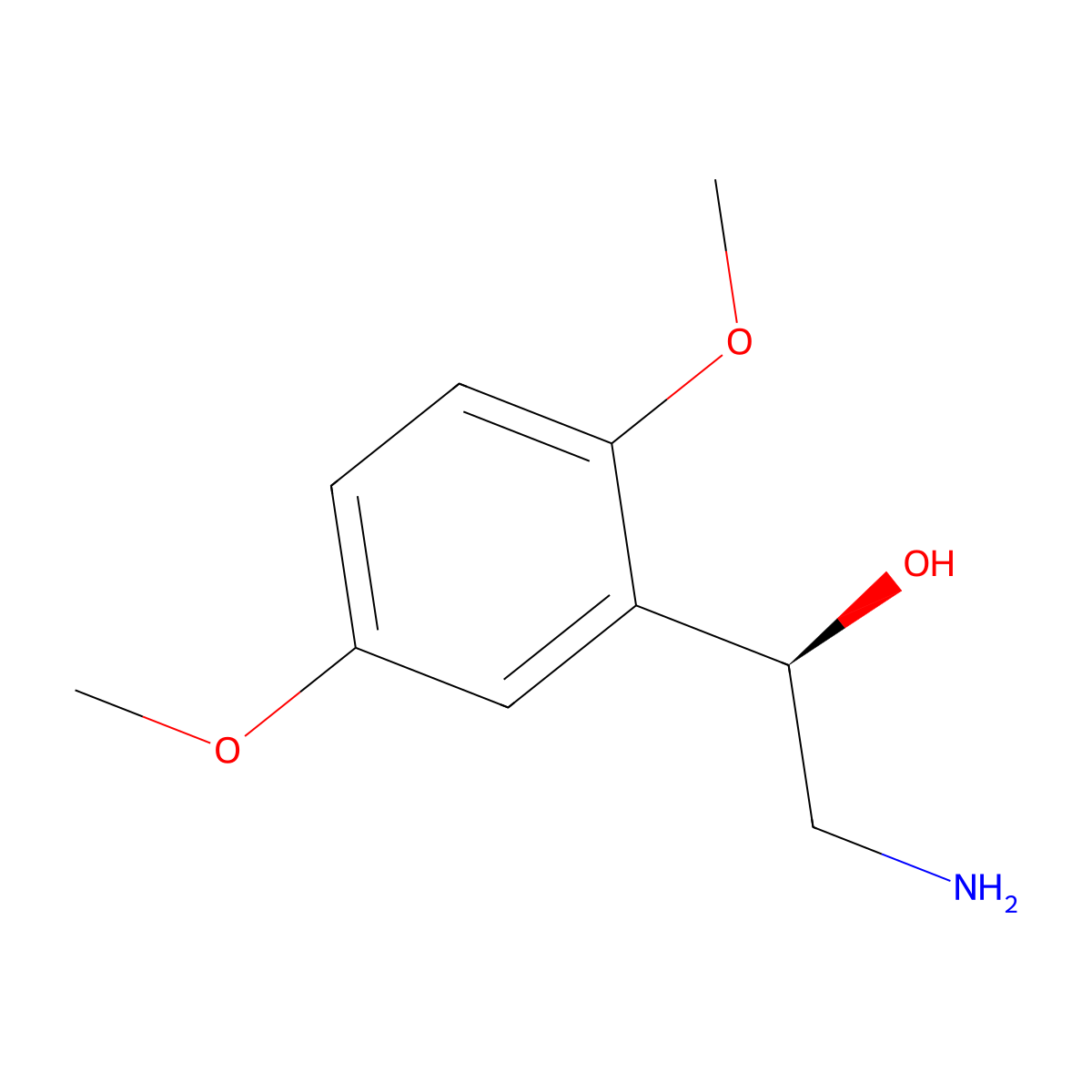 (1R)-2-amino-1-(2,5-dimethoxyphenyl)ethan-1-ol molecular structure, CAS 133226-14-9