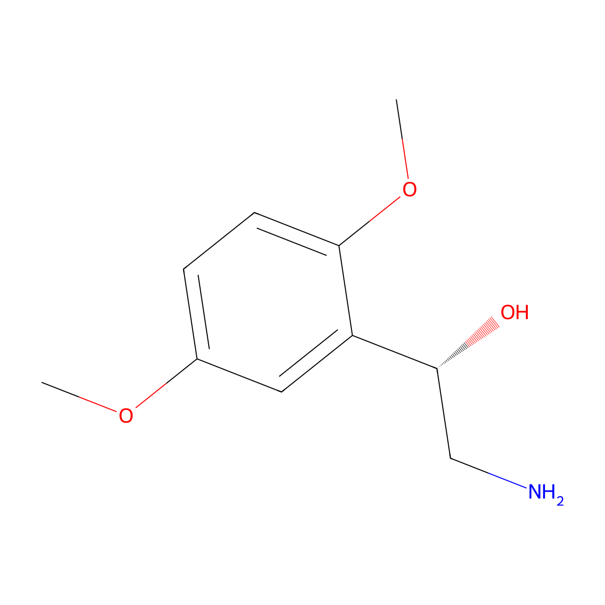 (1S)-2-amino-1-(2,5-dimethoxyphenyl)ethan-1-ol molecular structure, CAS 133226-15-0