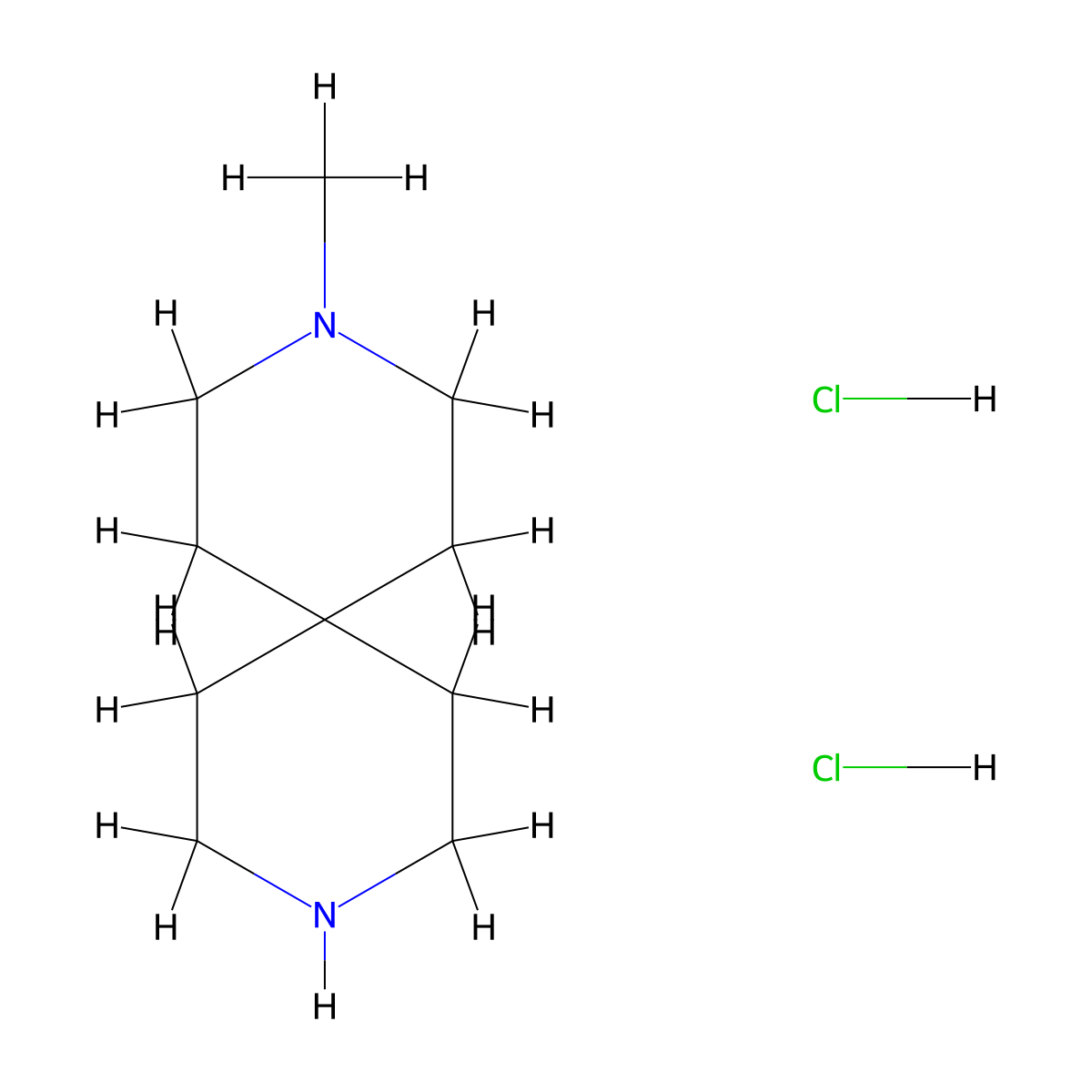 3-Methyl-3,9-diazaspiro[5.5]undecane dihydrochloride molecular structure, CAS 13323-42-7