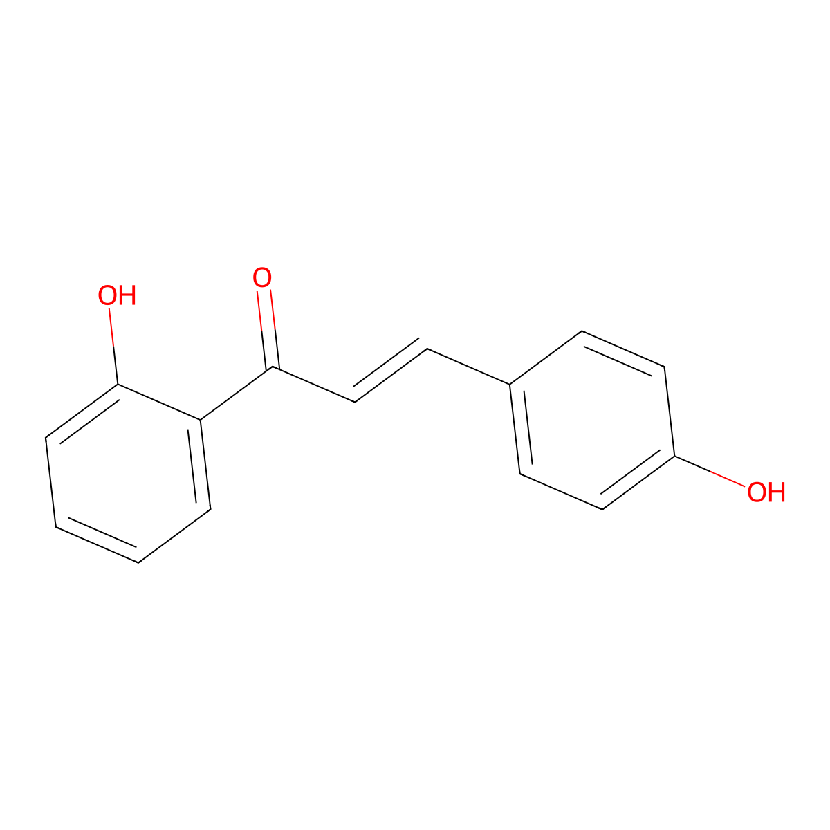 2-Propen-1-one, 1-(2-hydroxyphenyl)-3-(4-hydroxyphenyl)- molecular structure, CAS 13323-66-5
