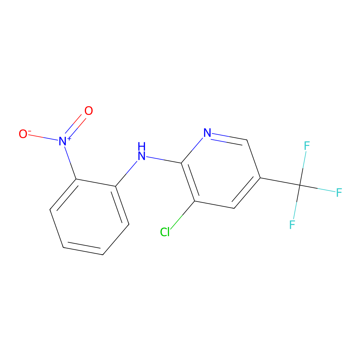 3-chloro-N-(2-nitrophenyl)-5-(trifluoromethyl)pyridin-2-amine molecular structure, CAS 133230-08-7