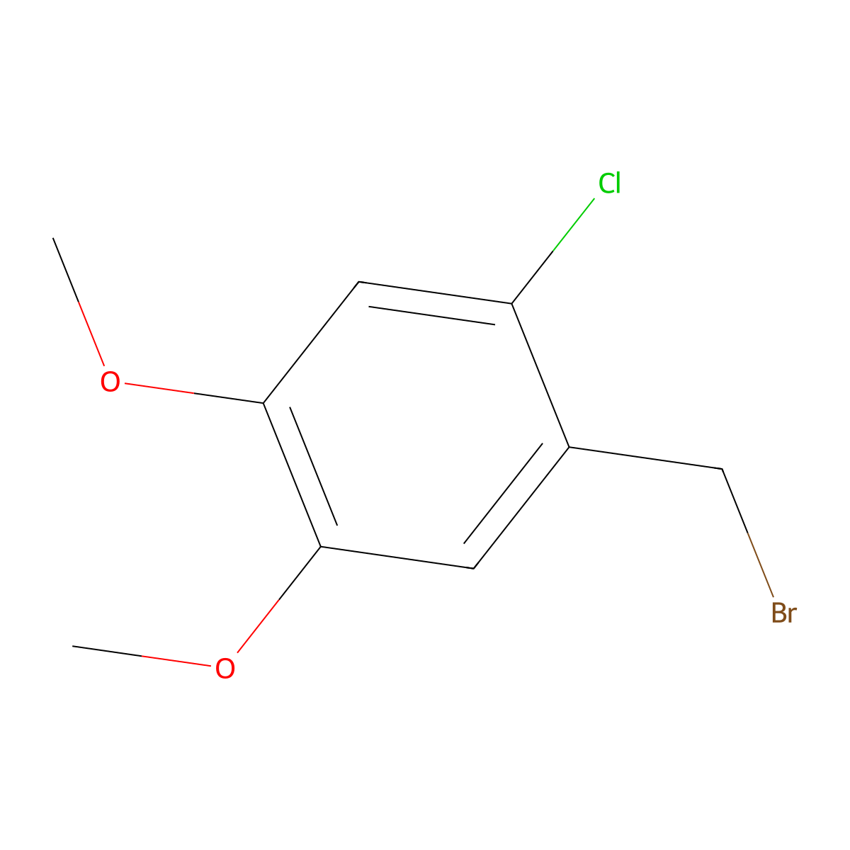 1-(Bromomethyl)-2-chloro-4,5-dimethoxybenzene molecular structure, CAS 133230-10-1