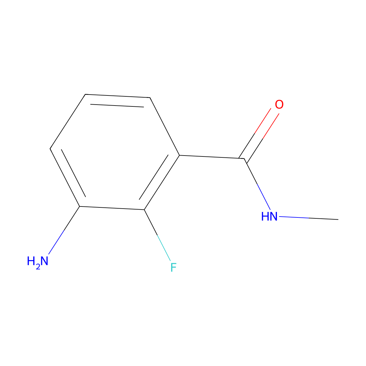 3-Amino-2-fluoro-N-methylbenzamide molecular structure, CAS 1332300-71-6