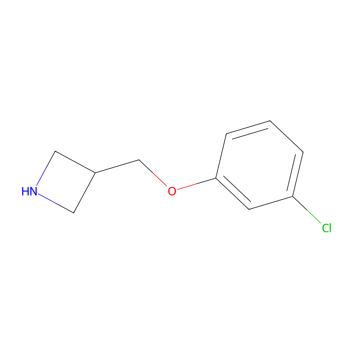 3-[(3-Chlorophenoxy)methyl]azetidine molecular structure, CAS 1332301-04-8