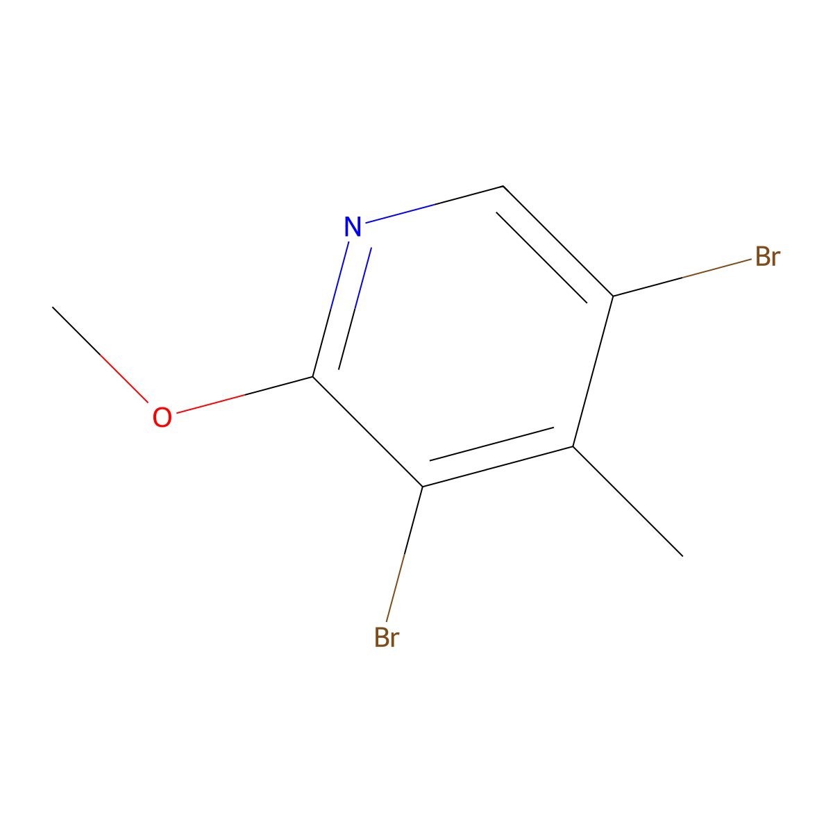 3,5-Dibromo-2-methoxy-4-methylpyridine molecular structure, CAS 1332324-22-7