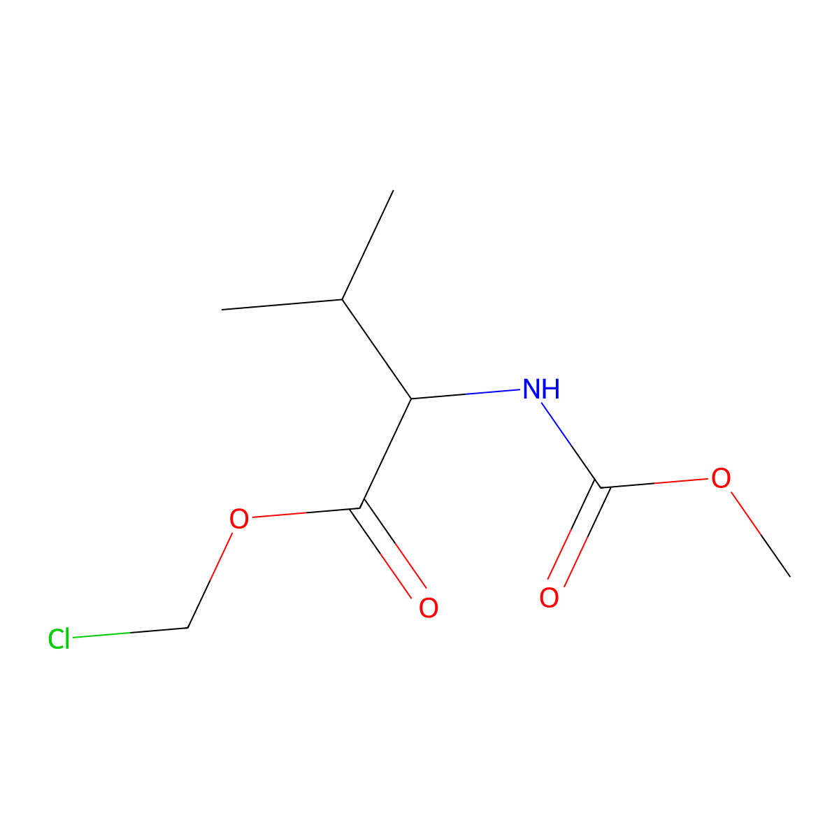 (S)-chloromethyl 2-((methoxycarbonyl)amino)-3-methylbutanoate molecular structure, CAS 1332329-90-4