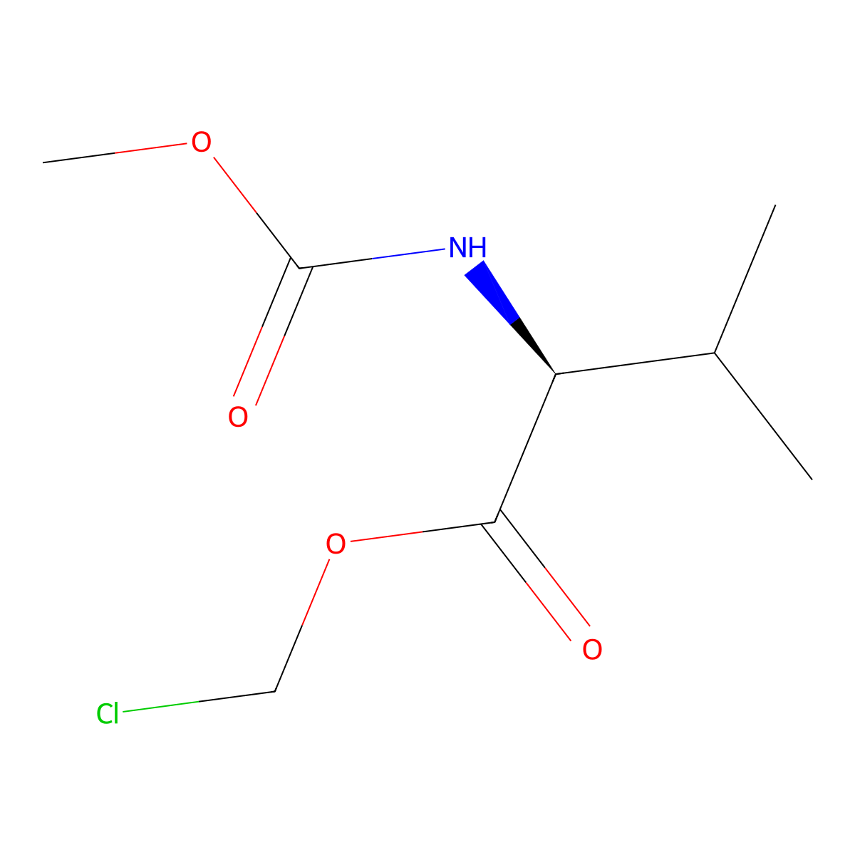 (S)-chloromethyl 2-((methoxycarbonyl)amino)-3-methylbutanoate molecular structure, CAS 1332329-90-4