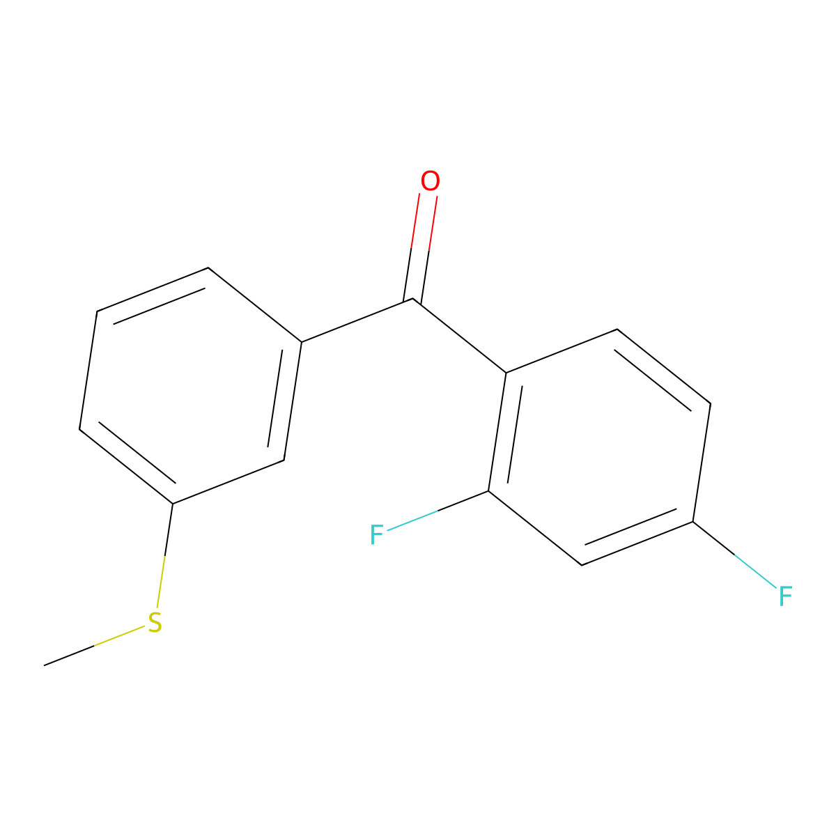 (2,4-Difluorophenyl)[3-(methylsulfanyl)phenyl]methanone molecular structure, CAS 1332345-21-7