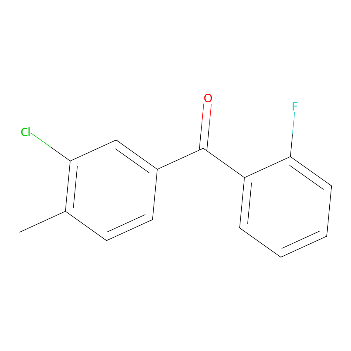 (3-Chloro-4-methylphenyl)(2-fluorophenyl)methanone molecular structure, CAS 1332348-88-5