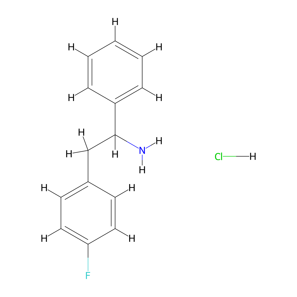 2-(4-Fluorophenyl)-1-phenylethan-1-aminehydrochloride molecular structure, CAS 133235-79-7