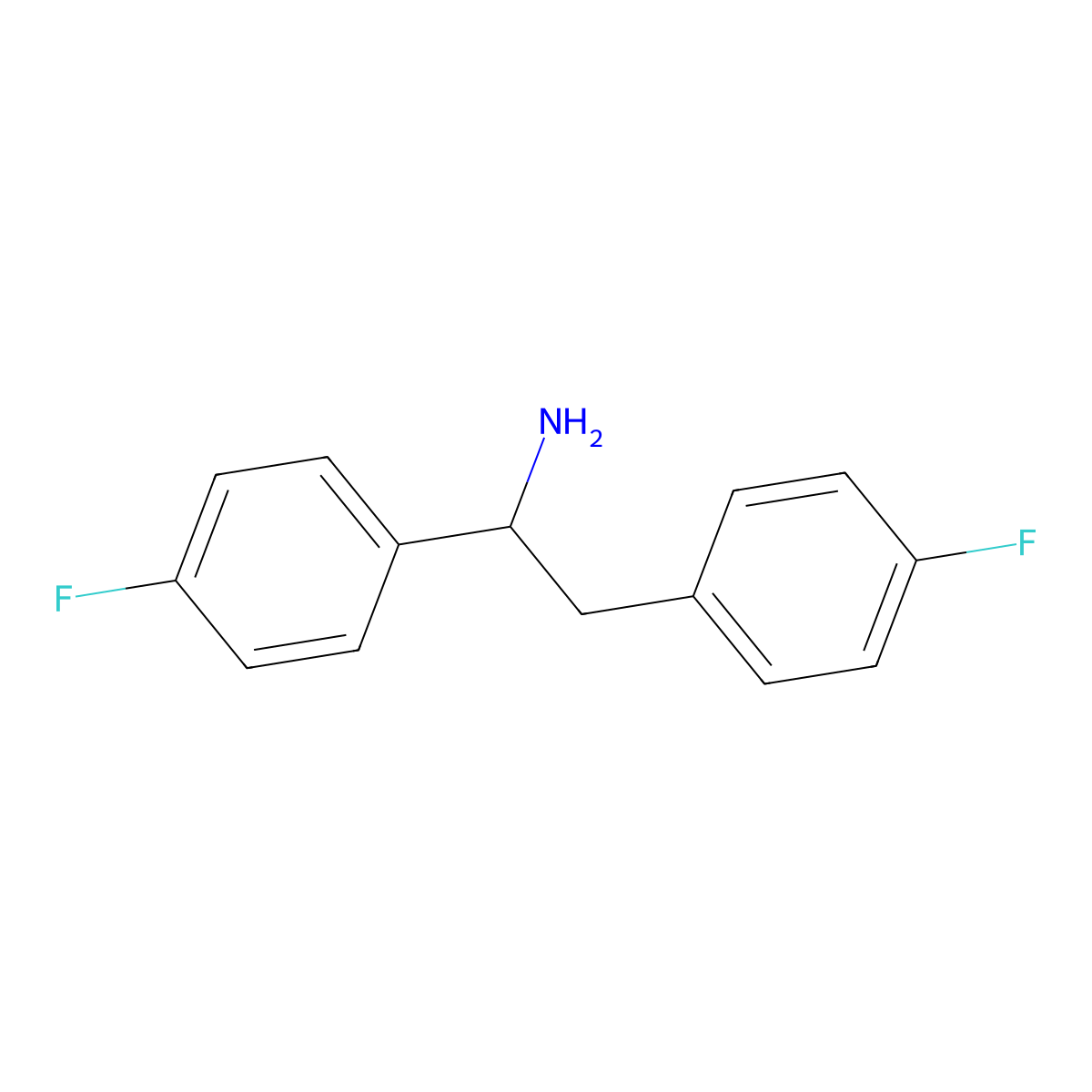 1,2-Bis(4-fluorophenyl)ethan-1-amine molecular structure, CAS 133235-92-4