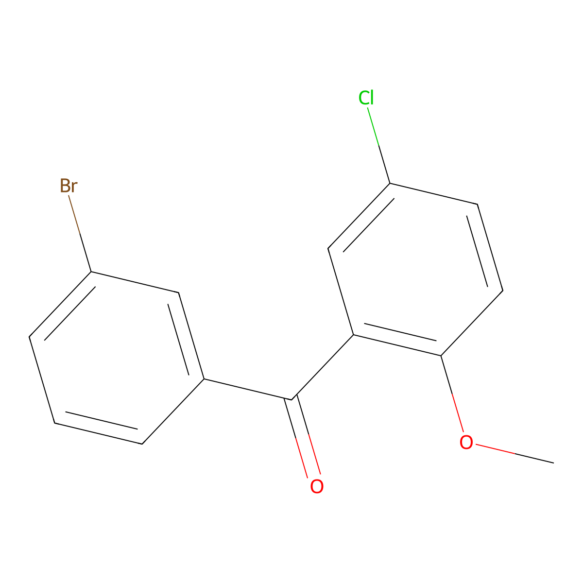 Methanone, (3-bromophenyl)(5-chloro-2-methoxyphenyl)- molecular structure, CAS 1332350-52-3