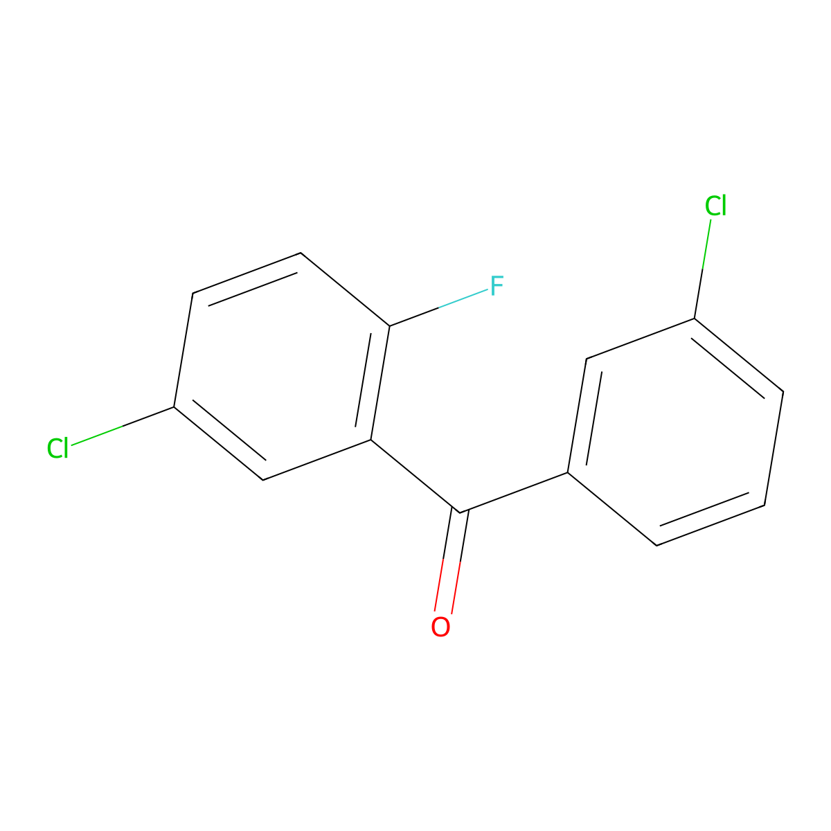 Methanone, (5-chloro-2-fluorophenyl)(3-chlorophenyl)- molecular structure, CAS 1332350-70-5