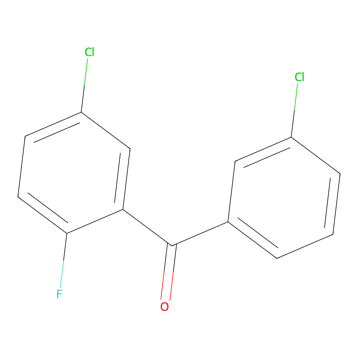 Methanone, (5-chloro-2-fluorophenyl)(3-chlorophenyl)- molecular structure, CAS 1332350-70-5