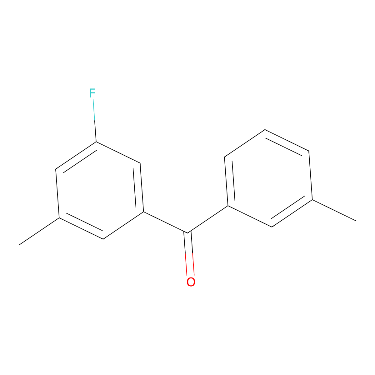 (3-Fluoro-5-methylphenyl)(3-methylphenyl)-methanone molecular structure, CAS 1332354-78-5