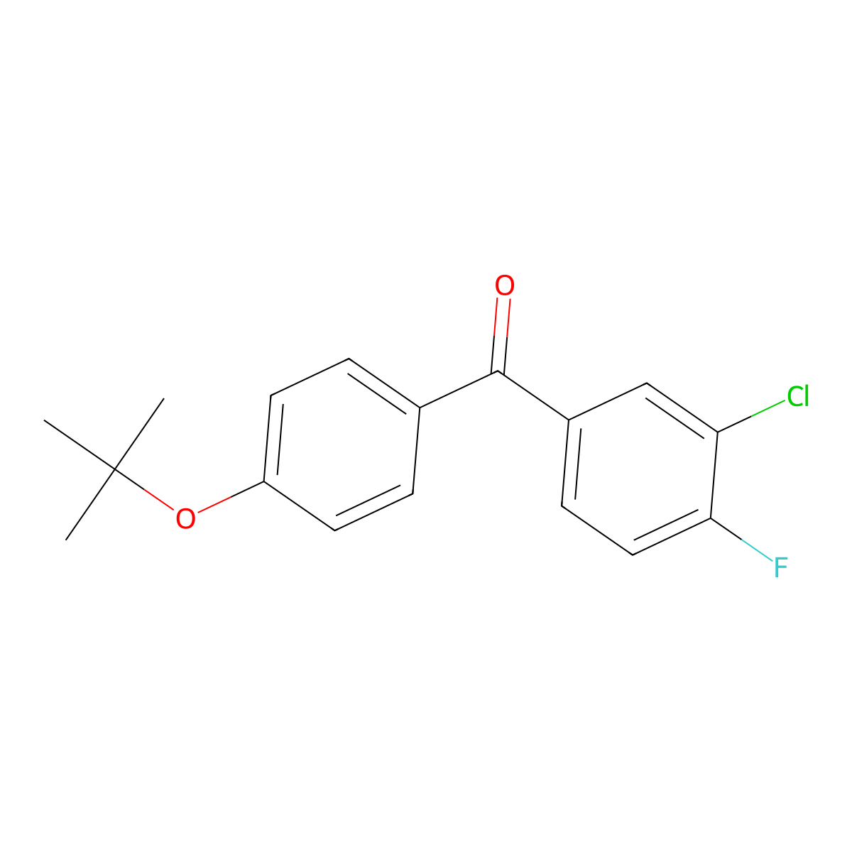 (4-tert-Butoxyphenyl)(3-chloro-4-fluorophenyl)methanone molecular structure, CAS 1332355-04-0