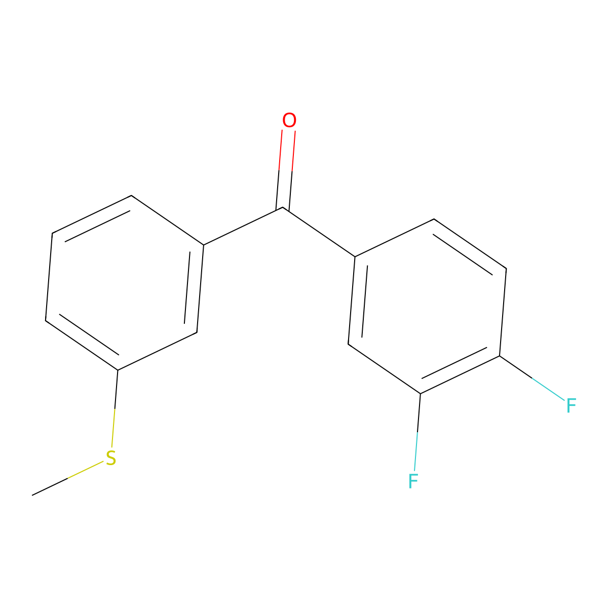 (3,4-Difluorophenyl)[3-(methylsulfanyl)phenyl]methanone molecular structure, CAS 1332355-13-1