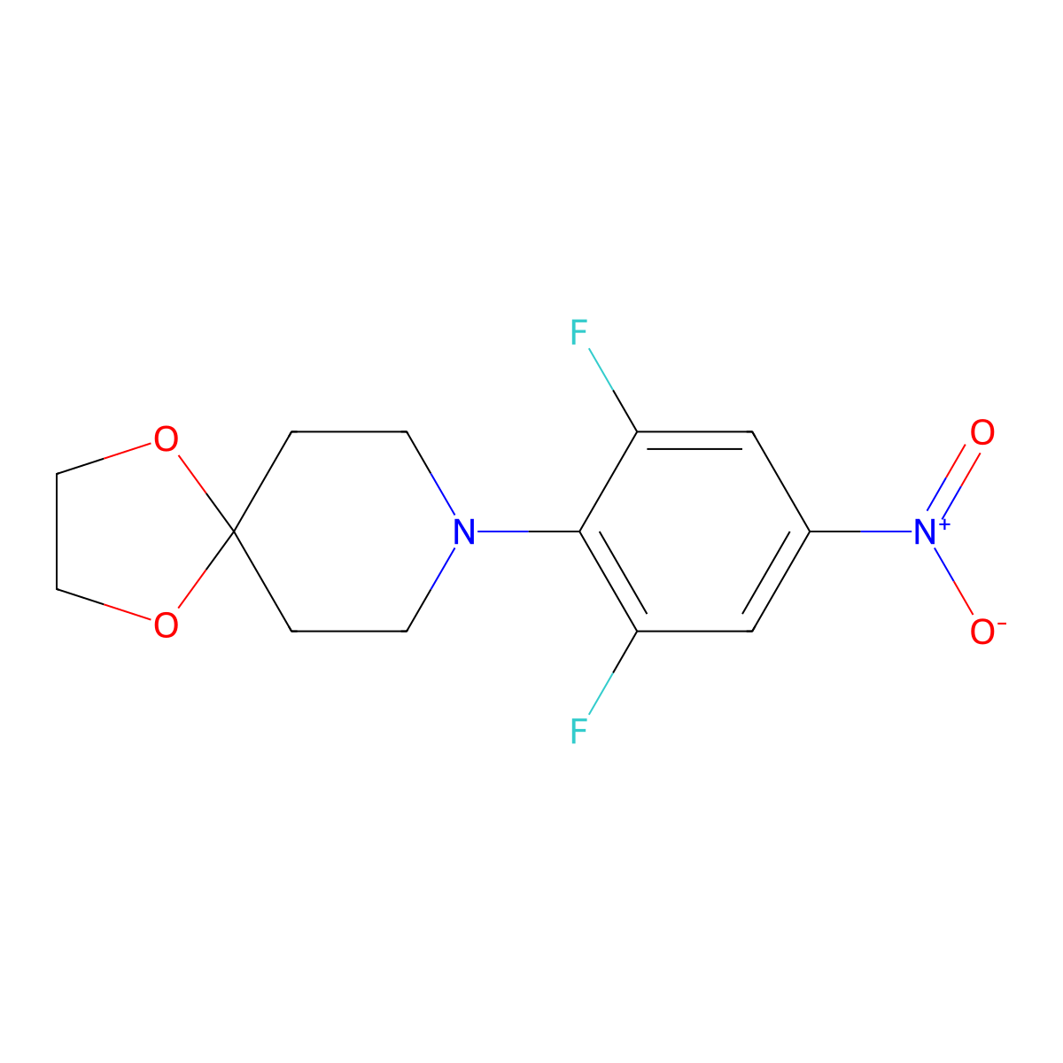 8-(2,6-Difluoro-4-nitrophenyl)-1,4-dioxa-8-azaspiro[4.5]decane molecular structure, CAS 1332356-41-8