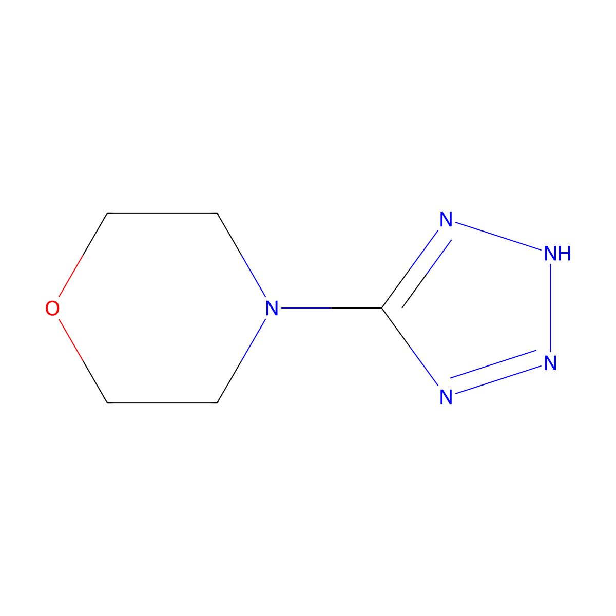 4-(2H-tetrazol-5-yl)morpholine molecular structure, CAS 133237-33-9