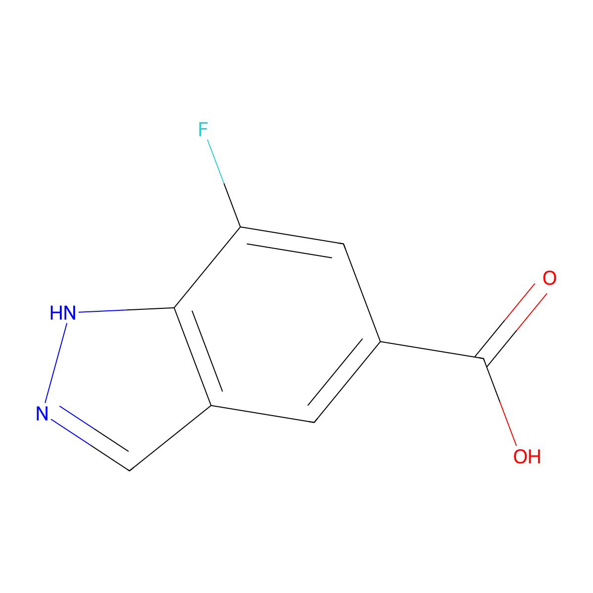 7-fluoro-1H-indazole-5-carboxylic acid molecular structure, CAS 1332370-59-8