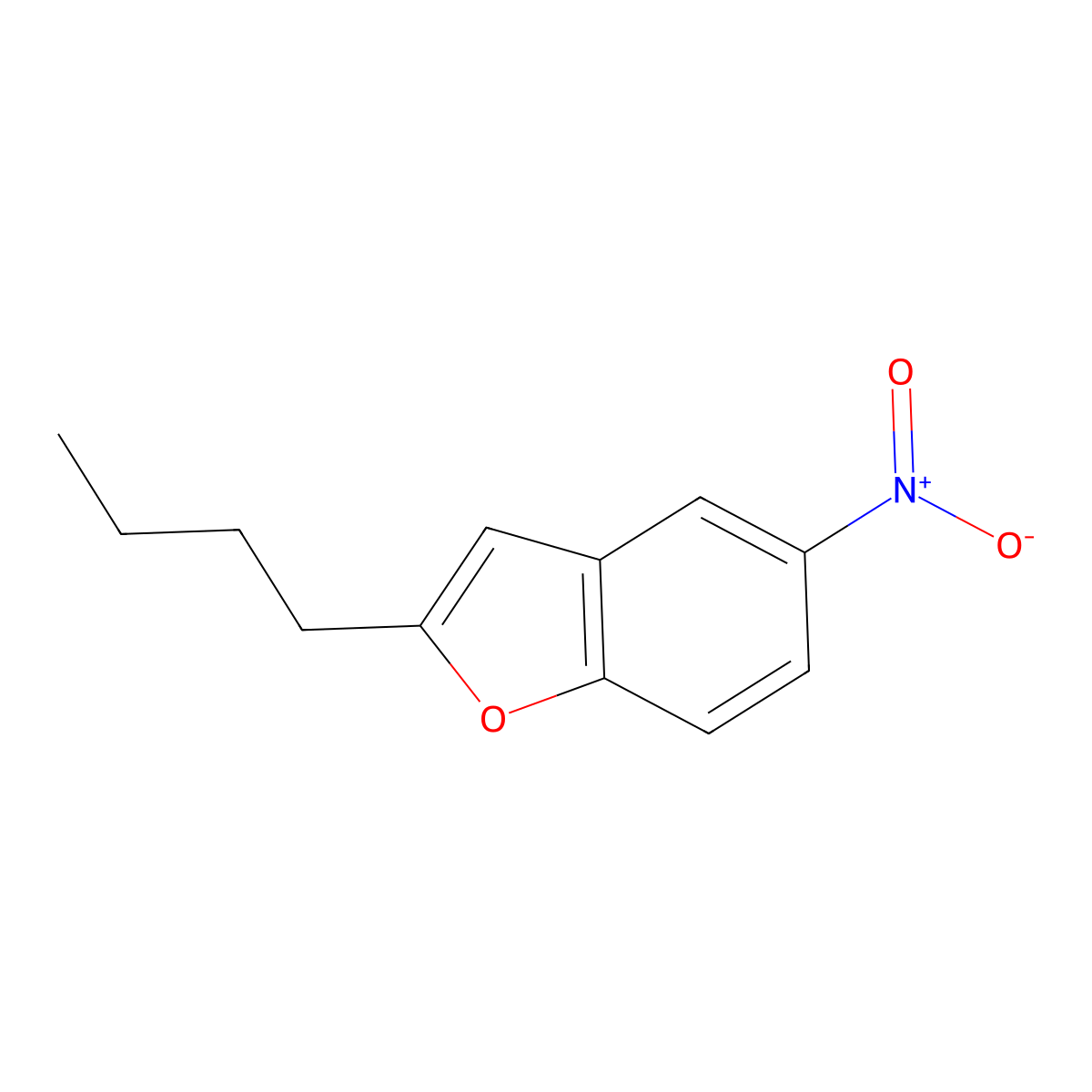 2-Butyl-5-nitrobenzofuran molecular structure, CAS 133238-87-6