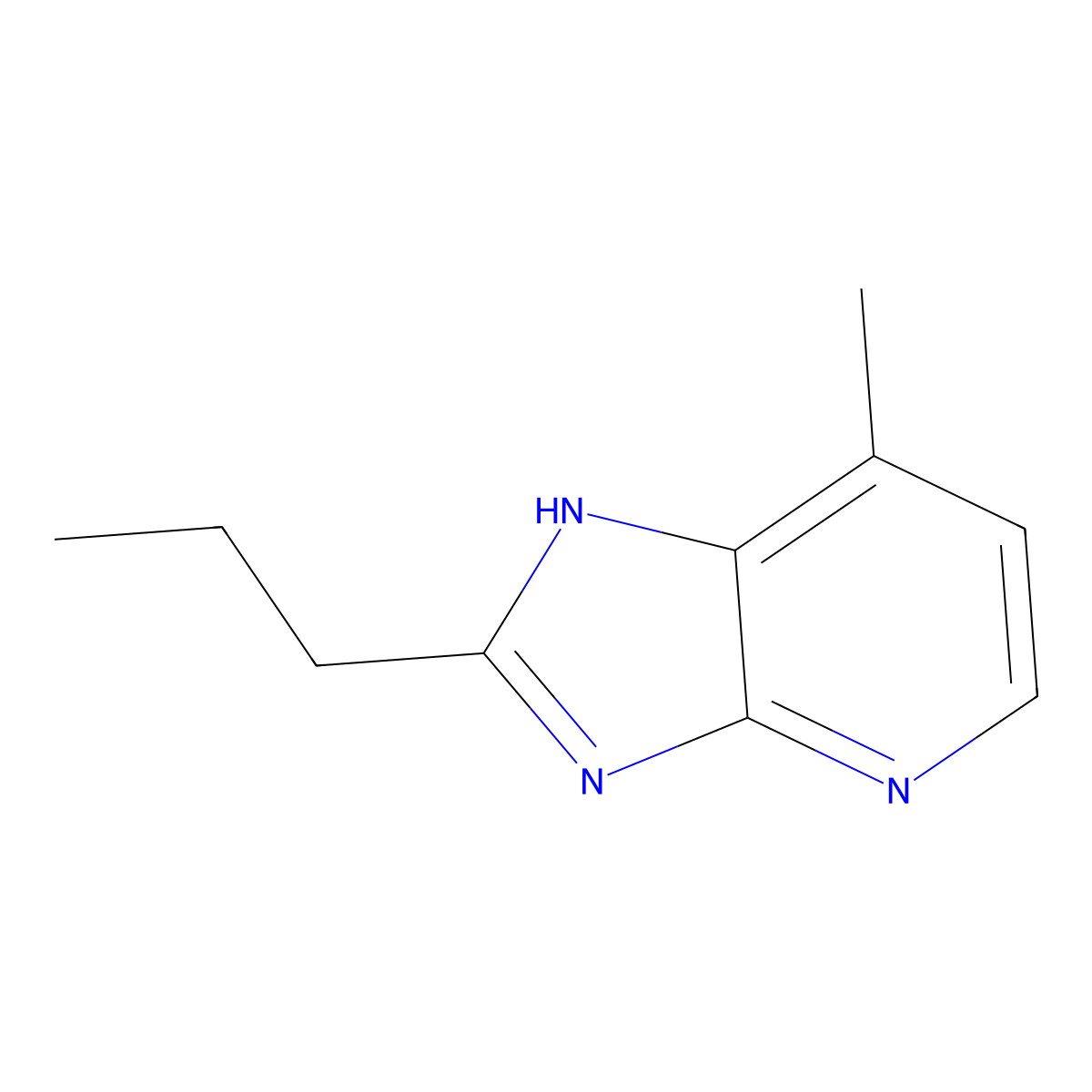 7-methyl-2-propyl-1H-imidazo[4,5-b]pyridine molecular structure, CAS 133239-98-2