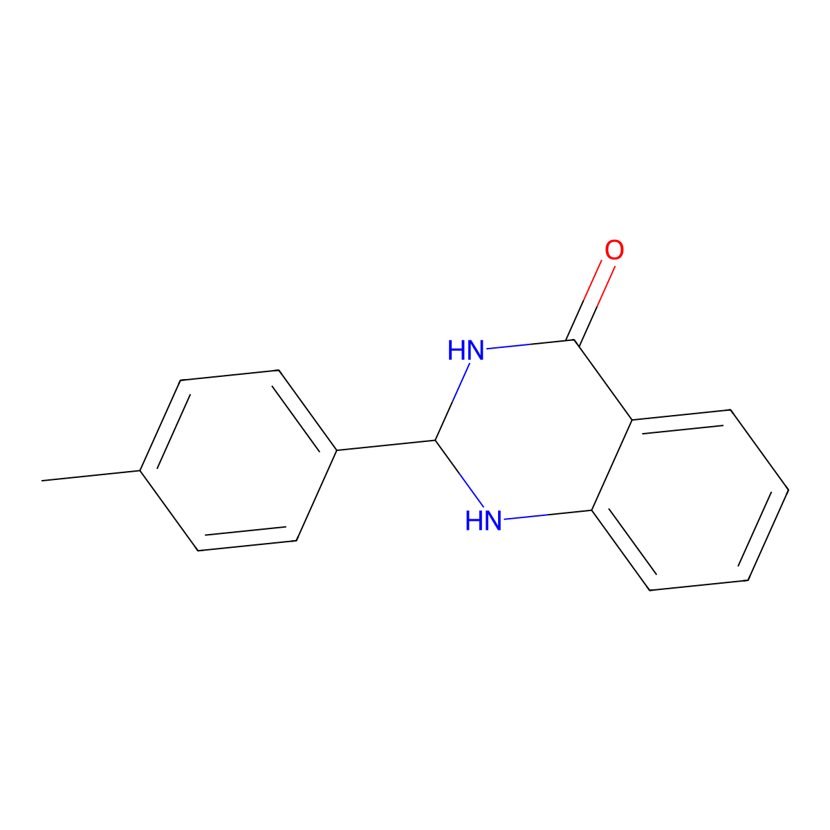 2,3-Dihydro-2-(4-methylphenyl)-4(1H)-quinazolinone molecular structure, CAS 13324-79-3