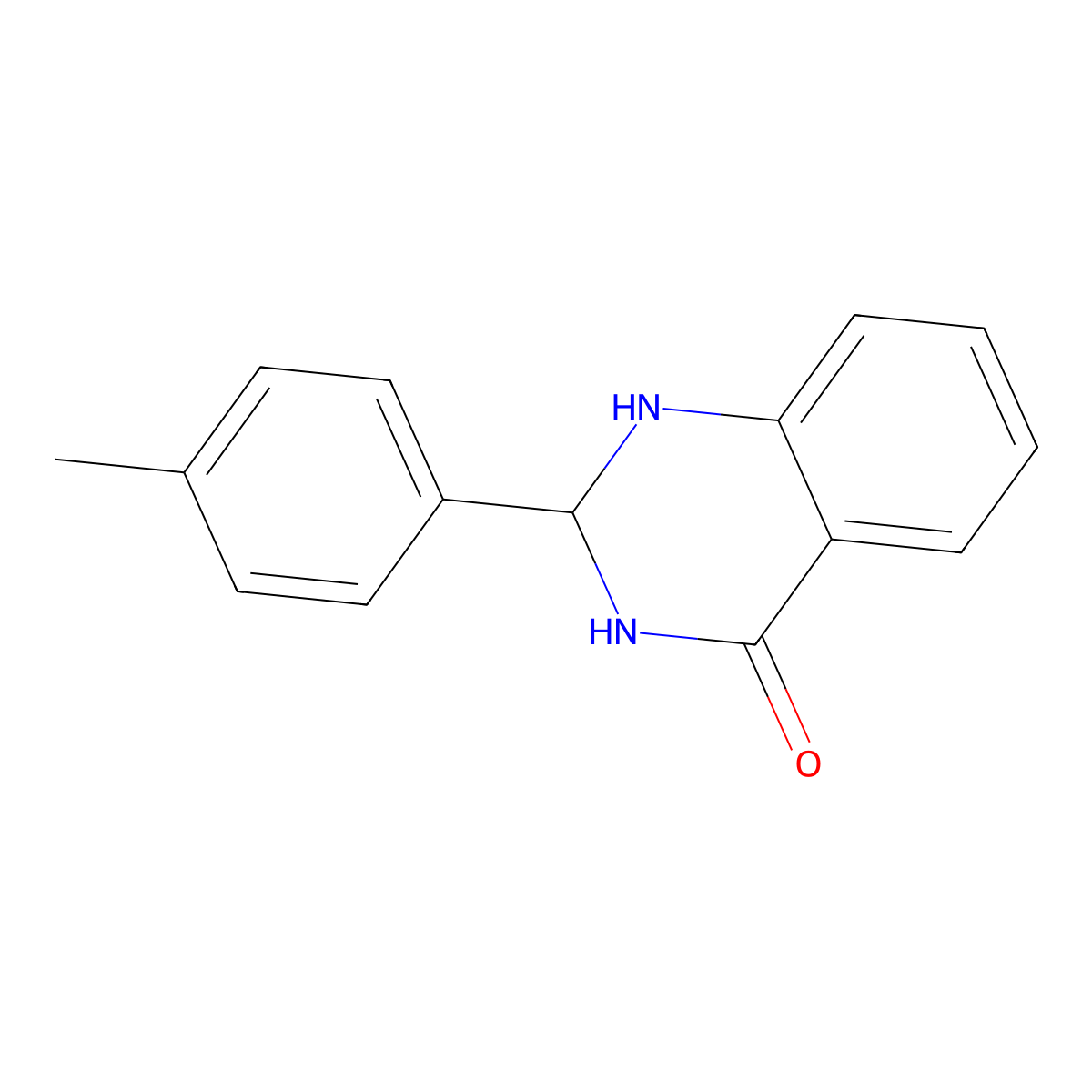 2,3-Dihydro-2-(4-methylphenyl)-4(1H)-quinazolinone molecular structure, CAS 13324-79-3