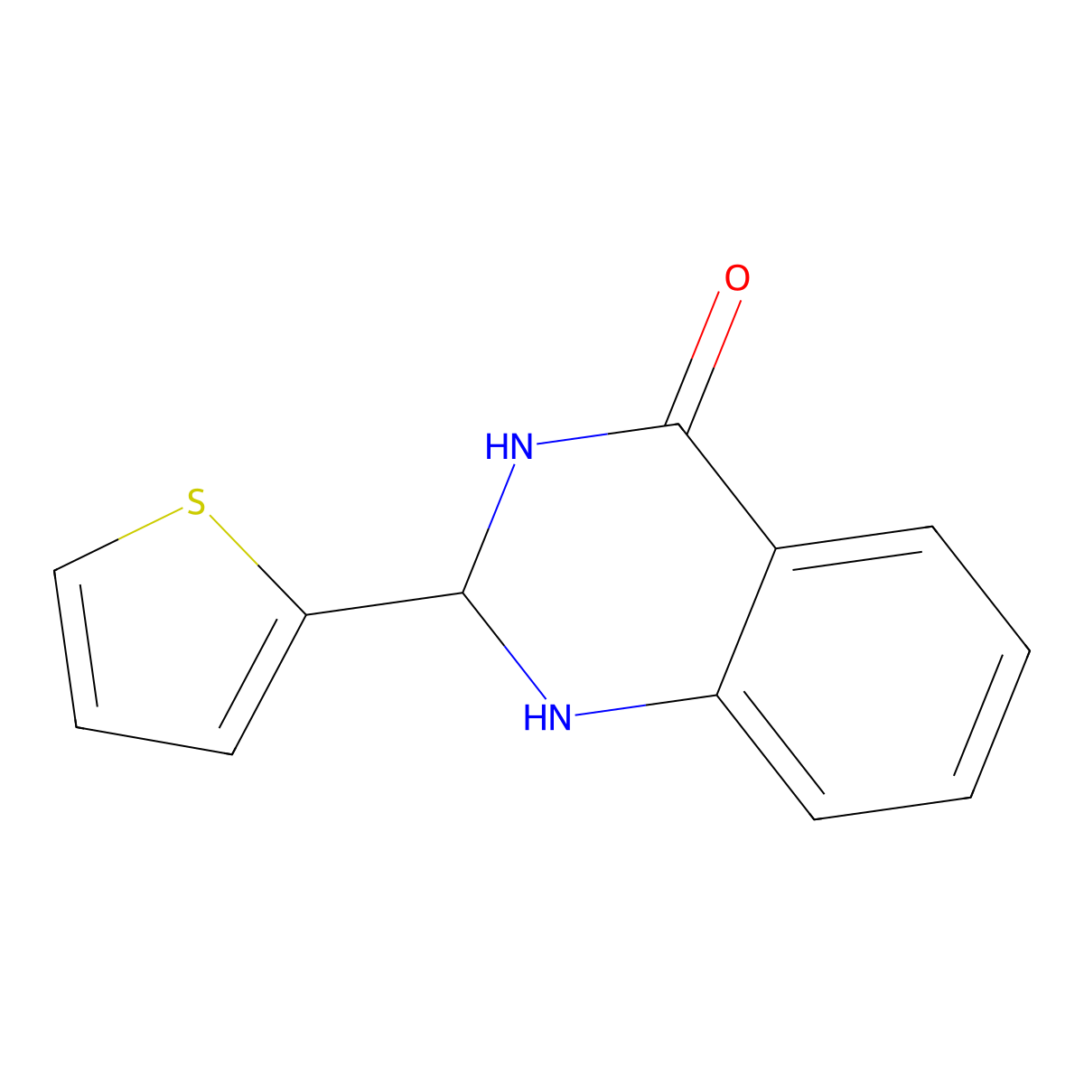 2-thiophen-2-yl-2,3-dihydro-1H-quinazolin-4-one molecular structure, CAS 13324-83-9