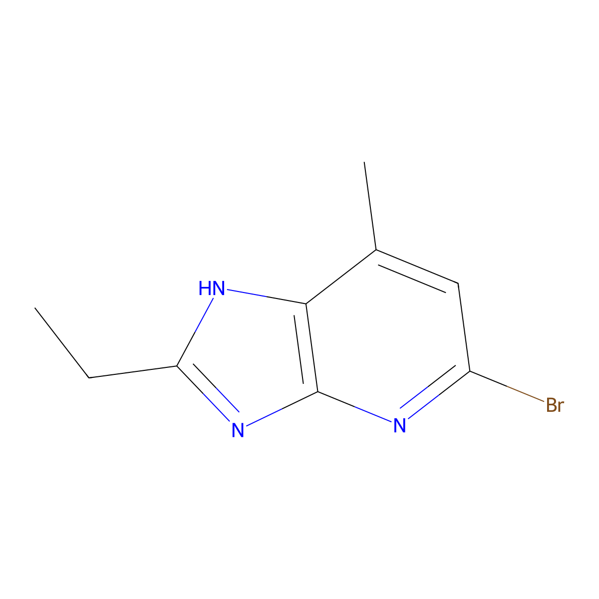 5-Bromo-2-ethyl-7-methyl-1H-imidazo[4,5-b]pyridine molecular structure, CAS 133240-32-1