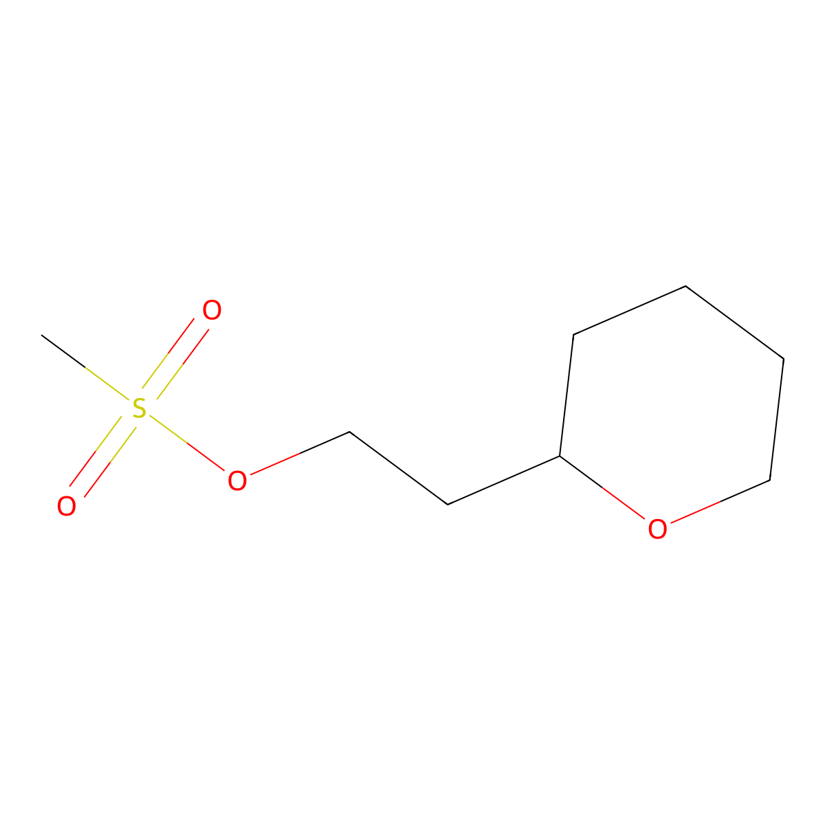 2-(Oxan-2-yl)ethyl methanesulfonate molecular structure, CAS 133243-83-1