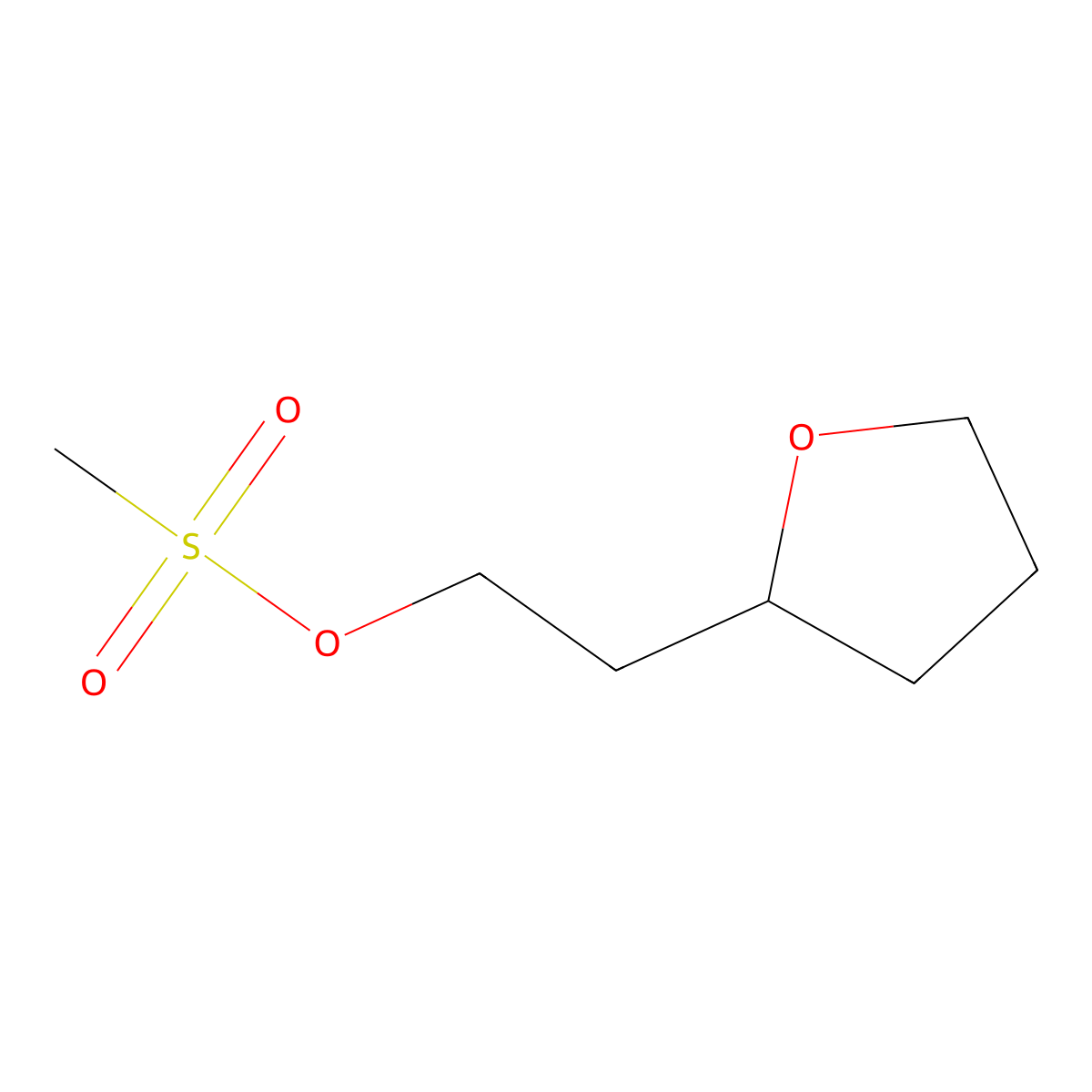 2-Furanethanol, tetrahydro-, 2-methanesulfonate molecular structure, CAS 133243-93-3