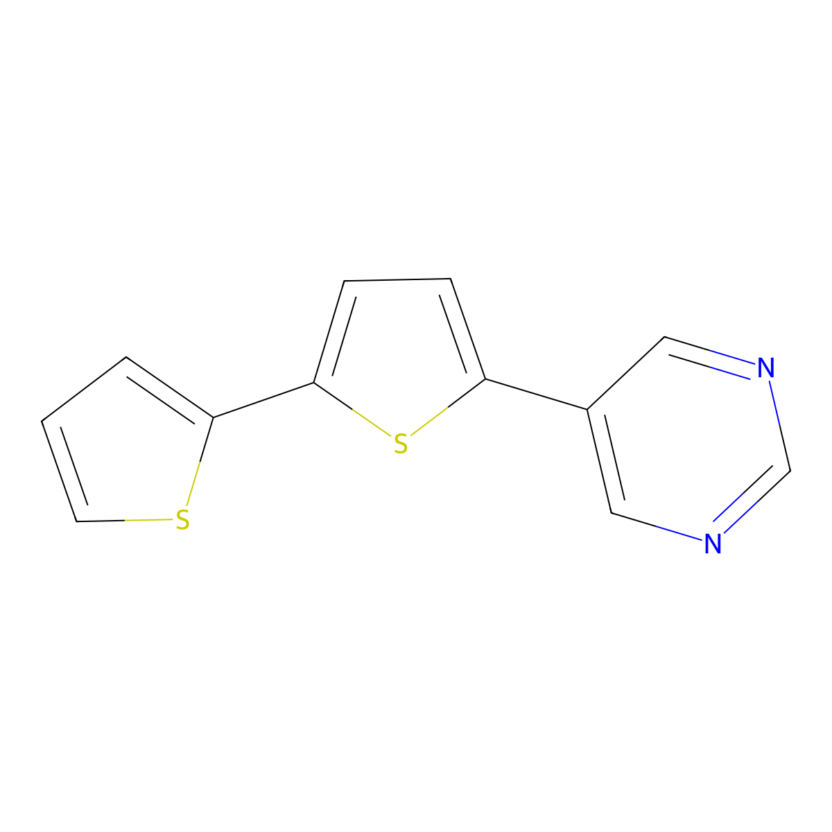 5-[2,2'-Bithiophen]-5-ylpyrimidine molecular structure, CAS 1332462-26-6
