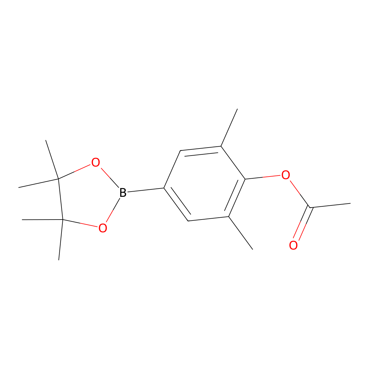 Phenol, 2,6-dimethyl-4-(4,4,5,5-tetramethyl-1,3,2-dioxaborolan-2-yl)-, 1-acetate molecular structure, CAS 1332484-16-8
