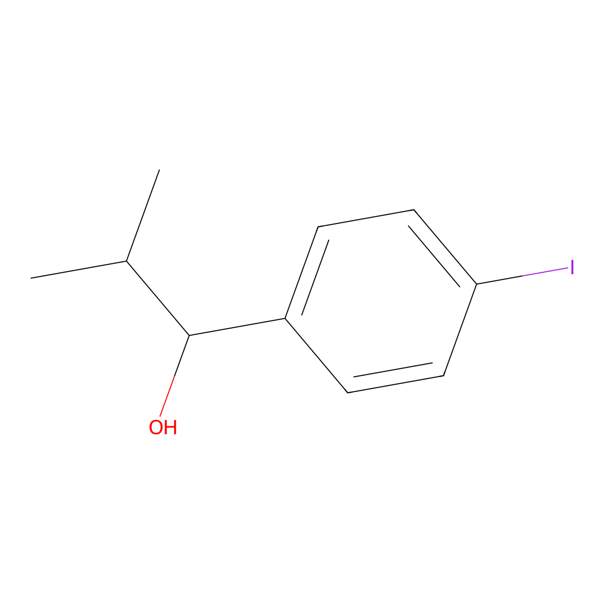 1-(4-Iodophenyl)-2-methylpropan-1-ol molecular structure, CAS 1332490-79-5