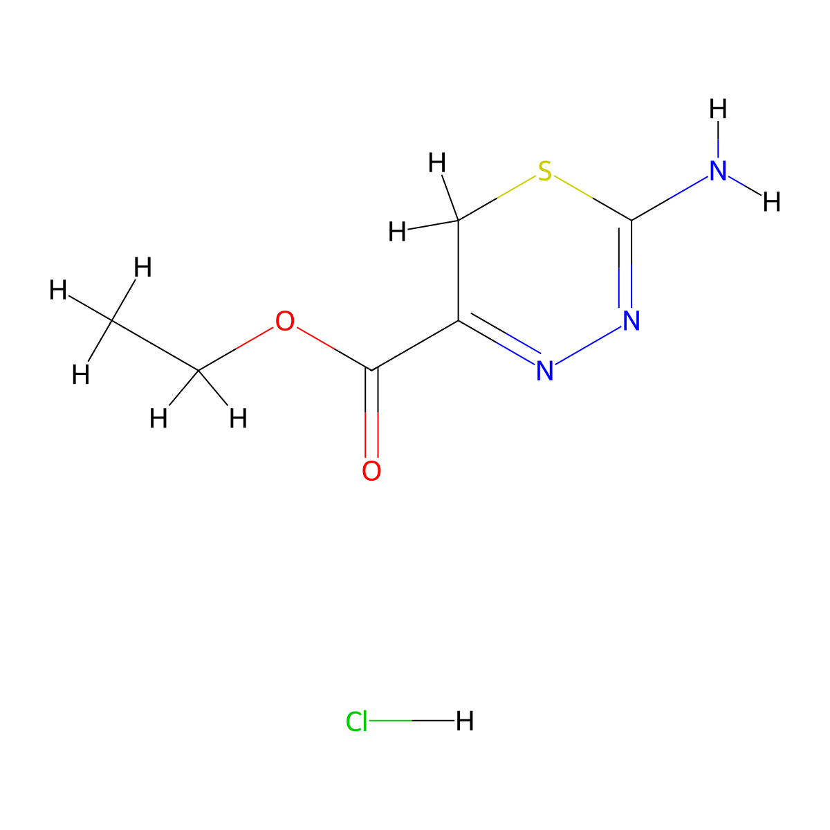 2-Amino-6H-[1,3,4]thiadiazine-5-carboxylic acid ethyl ester hydrochloride molecular structure, CAS 1332495-34-7
