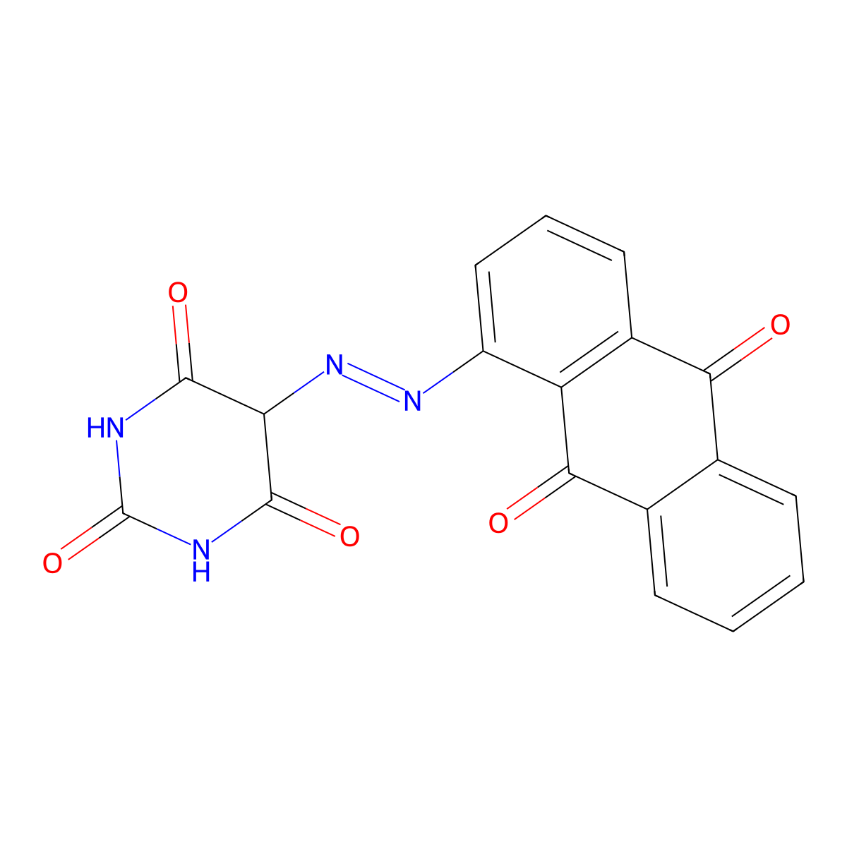 5-(Anthraquinon-1-ylazo)barbituric acid molecular structure, CAS 13325-57-0